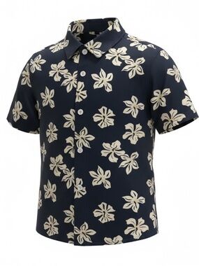 Aloha Hawaiian Floral Print Short-Sleeve Button Up Shirt